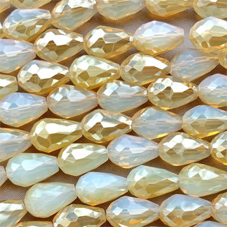 Vintage Opal 15x10mm Teardrop Chinese Crystal Glass Beads Per Strand