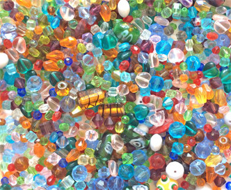 Fun Destash SALE Chinese Faceted Glass Beads Mixed Project Color Shape Size #4 Per Pkg