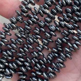 6mm Lentil Coin Czech Glass Gunmetal 50 Beads Per Strand