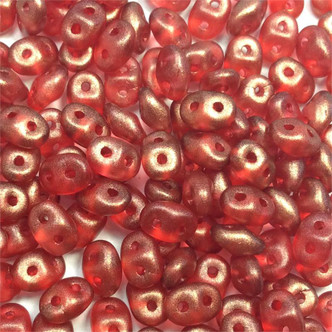 Halo Cardinal 5x2.5mm Czech Glass Matubo 2 Hole Super Duo Beads per Tube