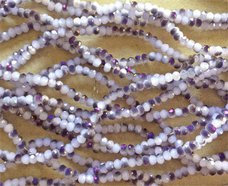 Opaque Violet Heliotrope 3x2mm Faceted Rondelle Chinese Crystal Glass Beads Per Strand