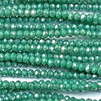 Poseidon Satin 3x2mm Faceted Rondelle Chinese Crystal Glass Beads Per Strand