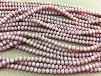 Pale Cyclamen Opal 6x4mm Rondelle Chinese Crystal Glass Beads Per Strand