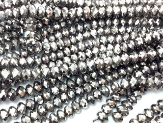 Metallic Graphite 8x5mm Rondelle Chinese Crystal Glass Beads Per Strand