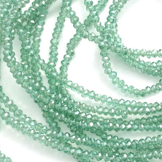 Light Erinite Satin 3x2mm Faceted Rondelle Chinese Crystal Glass Beads Per Strand