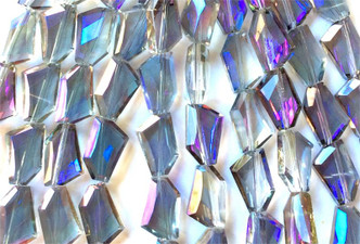 Crystal Heliotrope Crystal Large De-Art Nugget 18x12mm Chinese Crystal Glass Beads Per Strand