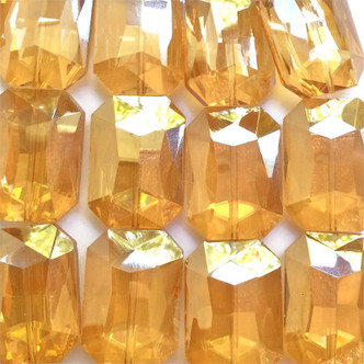 Brandy Satin Emerald Cut Rectangle 32x24mm Chinese Crystal Glass Beads per Strand