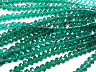 Emerald 8x6mm Faceted Rondelle Chinese Crystal Glass Beads per Strand