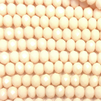 6x4mm Bisque Faceted Rondell Chinese Crystal Glass Beads  - per strand