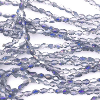 Crystal Heliotrope 5x3.5mm Small Teardrop Chinese Crystal Glass Beads per Strand