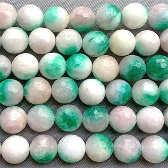 Candy Jade 10mm Faceted Round Wisteria Semi-Precious Stone Beads Per Strand