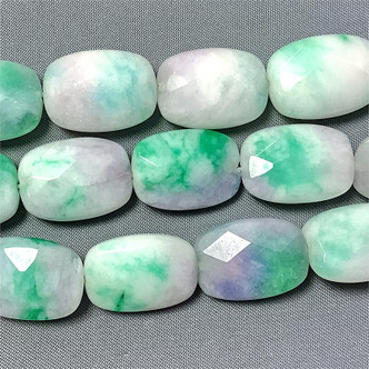 Candy Jade 18x13mm Faceted Rectangle Pillow Wisteria Semi-Precious Stone Beads Per Strand