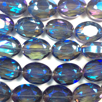 Bermuda Blue AB Oval 18x13mm Chinese Crystal Glass Bead Per Strand