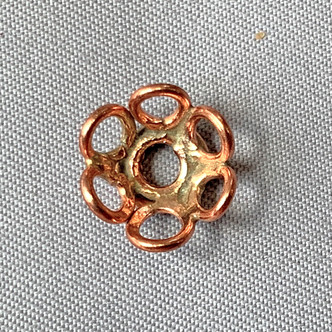 Large Flower Bead Caps 11mm Solid Copper Q20 Per Pkg
