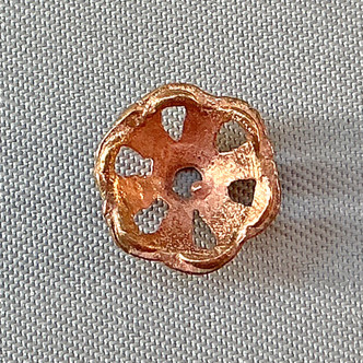6 Loop Dotted Bead Caps 9mm Solid Copper Q20 Per Pkg