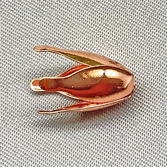 Smooth Flower Petal Cone Bead Caps 12x10mm Rose Copper Plated Iron Q50 Per Pkg