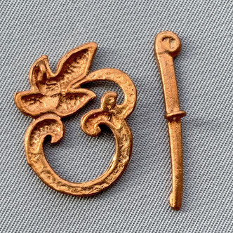Leaf Flourish 22x18mm Toggle Clasps Solid Copper Q3 Per Pkg