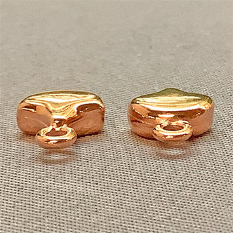 Ginko Duo Bead Ends Copper/Rose Gold Plated Alloy 10x7mm Seed Bead End Beads Q4 per Pkg