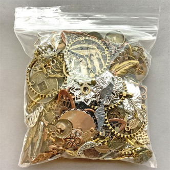 Sale Destash Plated Mixed Charms and Pendants Mixed Sizes Mixed Colors Over 7oz Lot Per Pkg