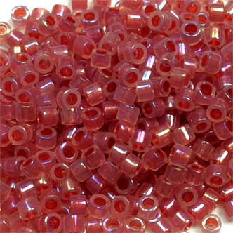 Claret Lined Opal AB Size 11/0 Delica Seed Beads per Tube