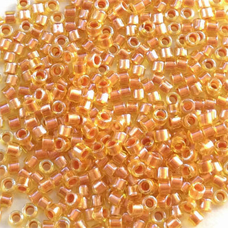 Copper Pearl Lined Marigold Size 11/0 Delica Seed Beads per Tube