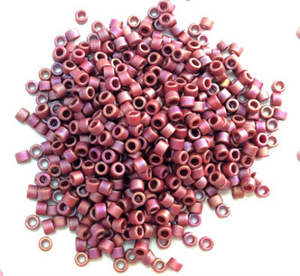 Frost Opaque Glaze Rainbow Dark Red Size 11/0 Delica Seed Beads Per Tube