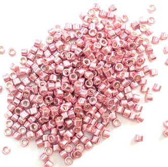 Galvanized Pink Blush Size 11/0 Delica Seed Beads Per Tube