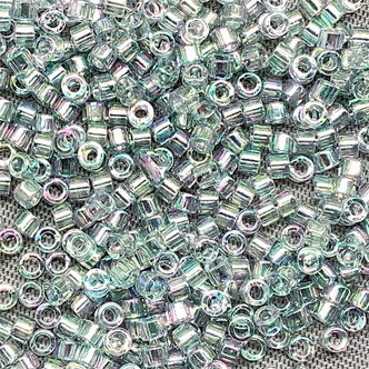 Transparent Light Blue AB Size 11/0 Delica Seed Beads per Tube