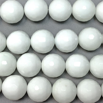 Dyed White Jade Faceted 18mm Round Ball Semi-Precious Beads per Strand