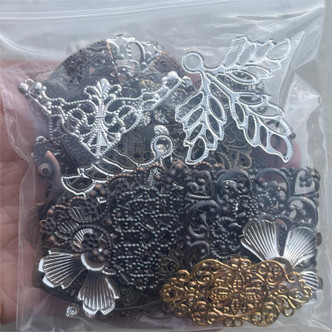 Filigree Assortment Random Mixed Metals Plated Iron Multi Size Q60 Per Pkg