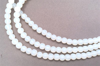 Moonlight 6mm Round Sea Glass Beads Per Strand