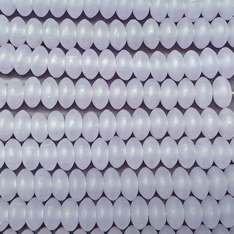 Lavender Saucer Sea Glass Beads 8mm Per Strand