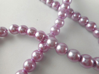Lavender Ruffled Disc 10 Pc Sea Glass Beads - per strand