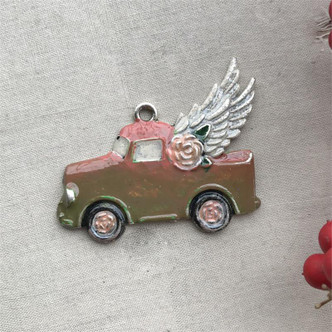 Coby Rae Pink Green Vintage Flying Junk Truck Pendant Per Pc