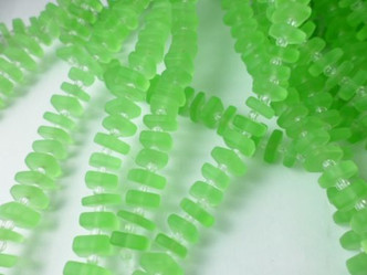 Spring Picnic Square Sea Glass Beads per Strand