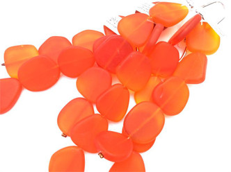 Fire Opal Large Flat Nugget 22mm Sea Glass Beads Per Strand