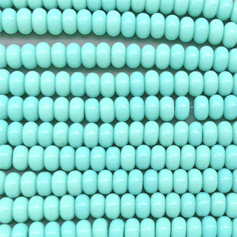 Robin's Egg Blue Rondelle Glass Beads 8x5mm Per Strand