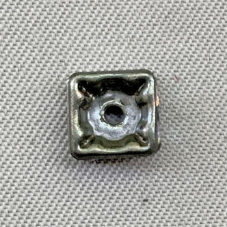 Crystal AB Rhinestone Squaredelle Spacer 6mm Gunmetal Plated Alloy Q10 Beads Per Pkg