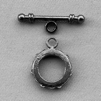Scalloped Toggle Clasps 19x15mm Gunmetal Plated Alloy Q24 Per Pkg