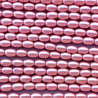 Primrose Rice Glass Pearl 4x6mm Beads Per Strand