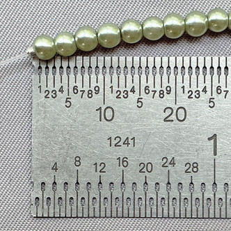 Sage Green 3mm Round Glass Pearl Beads Per Strand