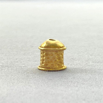 Dotted Bullet Cord Tassel Bead Caps 8mm Gold Plated Copper Q6 Per Pkg