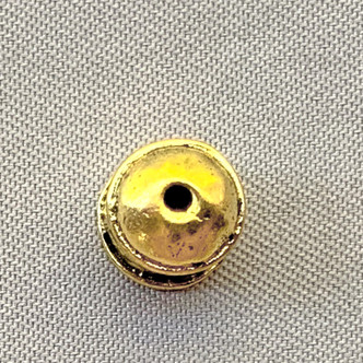 Textured Bullet Bead Caps 7x8mm Gold Plated Alloy Q12 Per Pkg