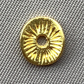Wavy Oval Spacer Beads 9x8mm Gold Plated Q50 Per Pkg