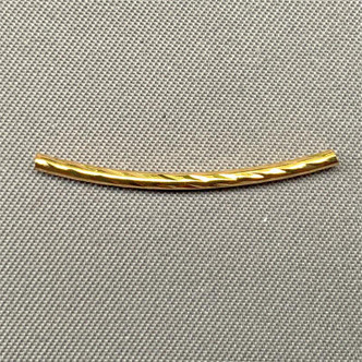 Twisted Curved Tube Beads 25x2mm 18Kt Gold Plated Copper Q10 Per Pkg