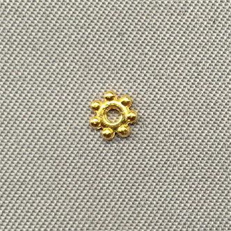 Daisy Spacer Beads 4mm Gold Plated Alloy Q200 Per Pkg