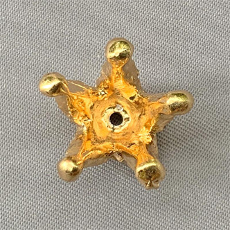 Clear Crystal Rhinestone Crown Bead Caps 13x17mm Gold Plated Q4 Per Pkg