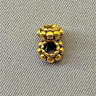 Roped Spacer 6x3mm Gold Plated Alloy Q100 Beads Per Pkg