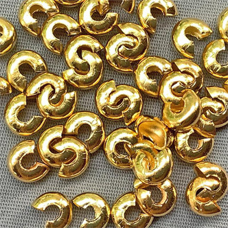 Gold Plated Brass 4mm Smooth Crimp Covers Q100 per Pkg