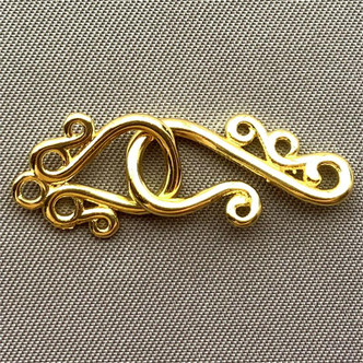 Flourish Hook Clasps 32x10mm 18Kt Gold Plated Alloy Q2 Per Pkg
